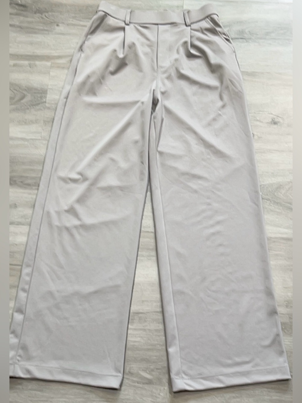 Halara Gray High Waisted Wide Leg Pleated Trouser Pants Casual Workwear Size S